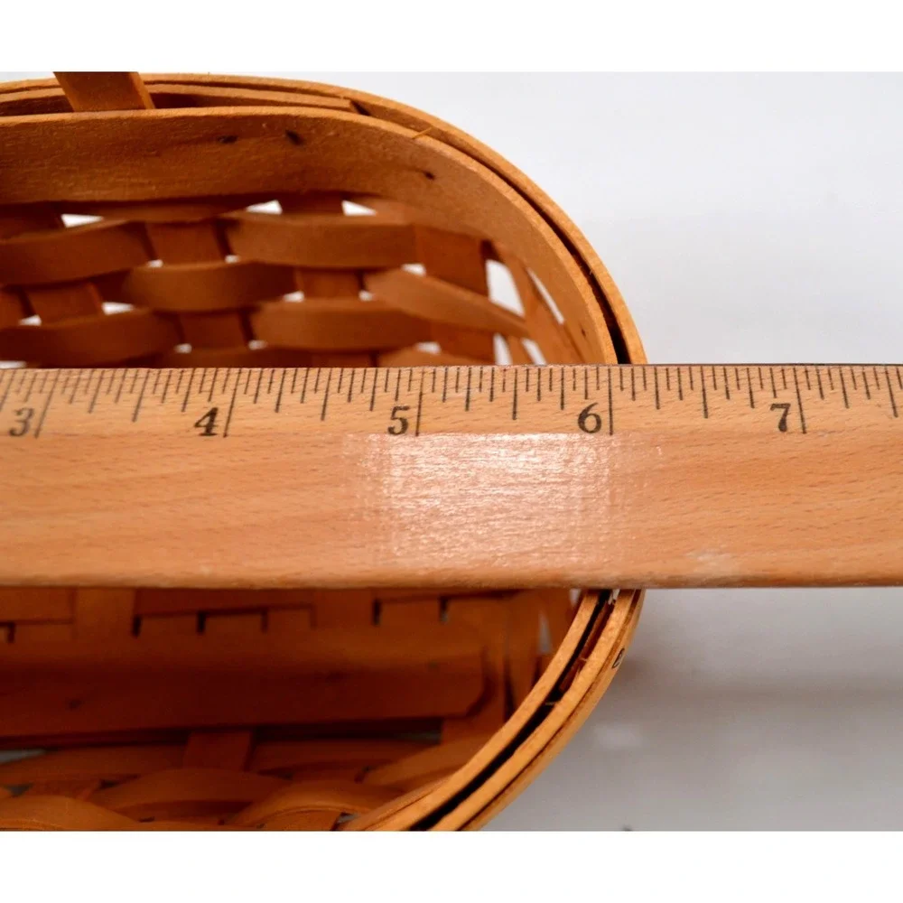 Longaberger 1999 Small Oval Basket‎ w/ Single Stationary Handle 6